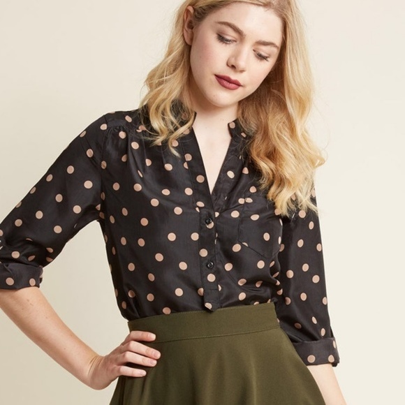 Modcloth Tops - ModCloth | NWOT Hosting Weekend Polka Dot Tunic